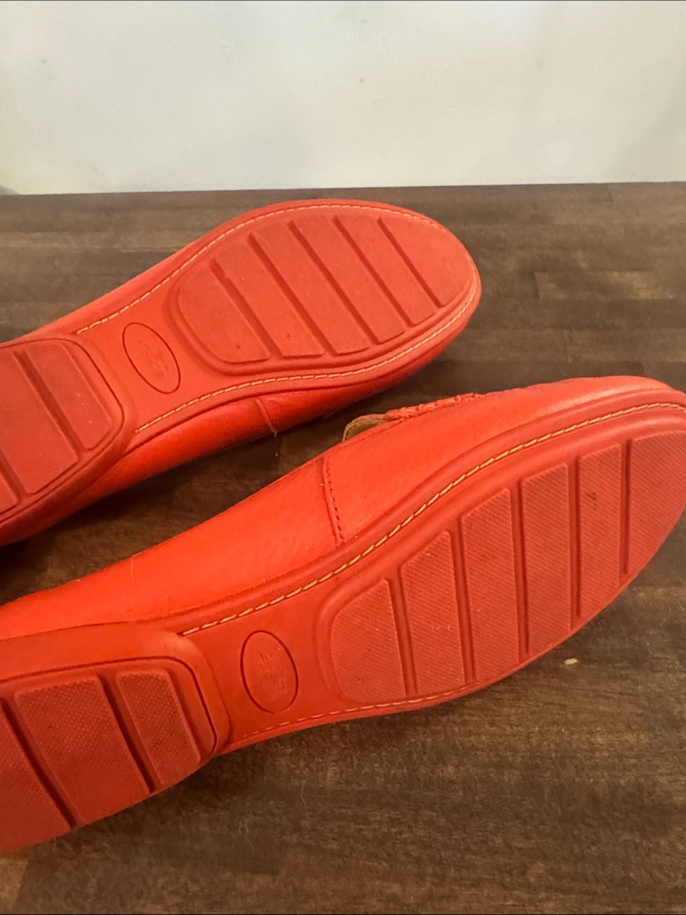 Coach Women's Coral Leather Penny Loafers - Picture 7 of 7
